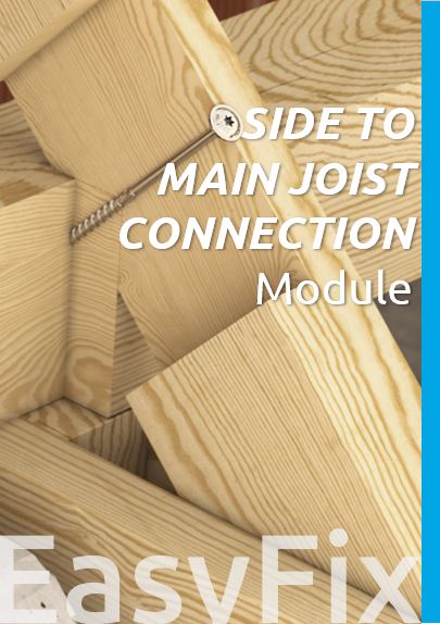 Side to main joist connection module (wood construction screws)