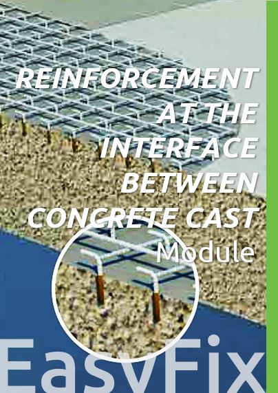 Reinforcement at the interface between concrete cast module